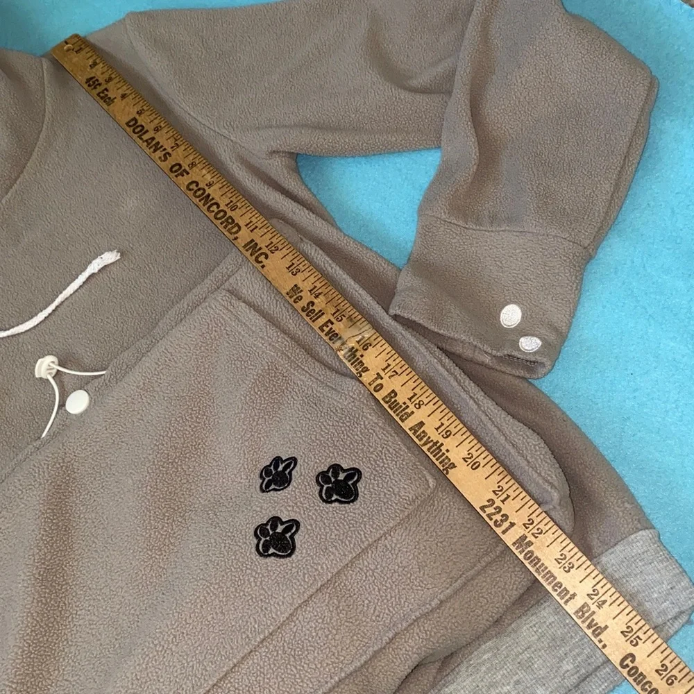 ISSAC LIVE pet animal pouch kitty ears hoodie sweatshirt gray white size L